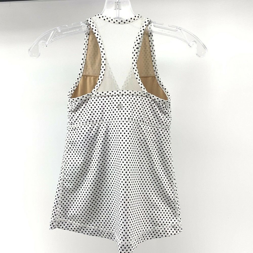 Lululemon Luxtreme Tank White Polka Dot Racer Back
